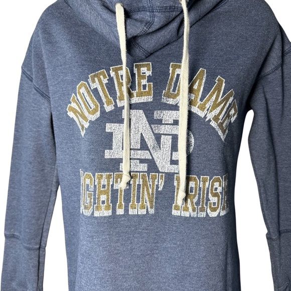 Retro Brand Notre Dame Fighting Irish Funnel Neck Hoodie Sweatshirt Large USA - Picture 2 of 7